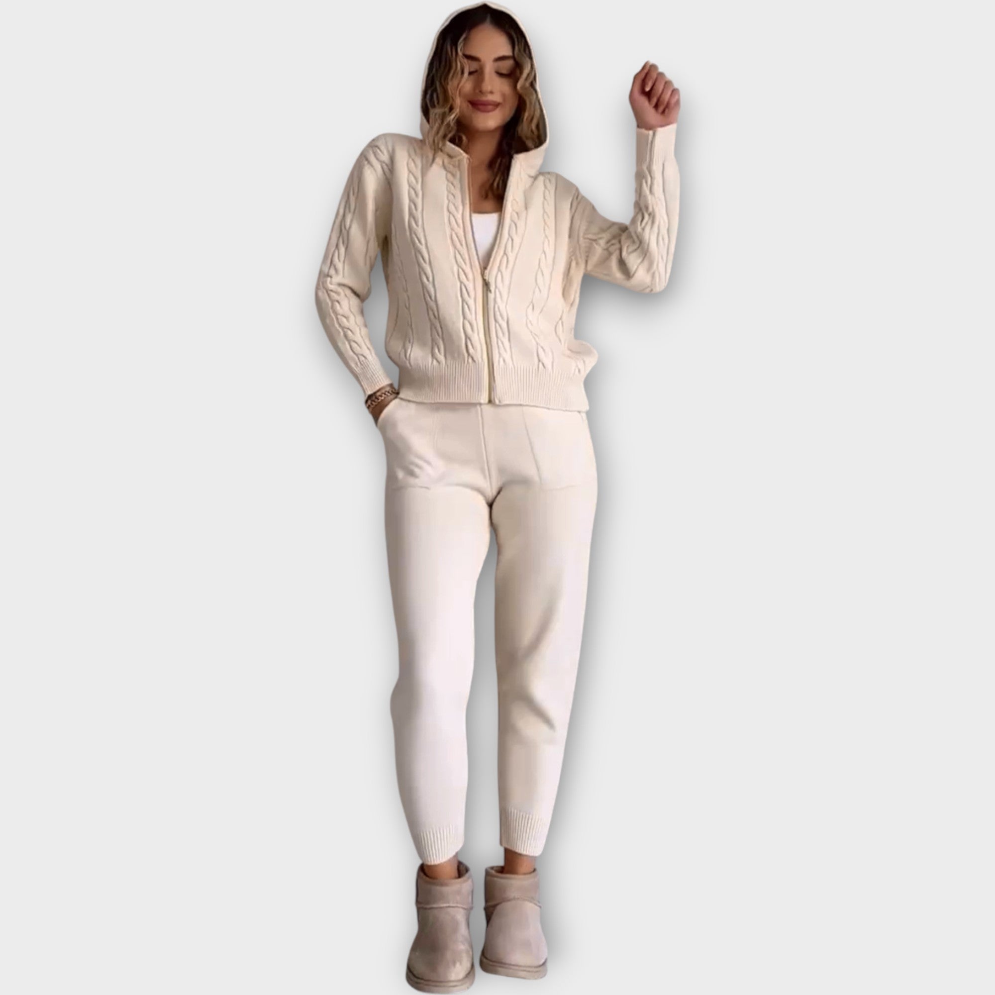 Flora | Hooded Set with Cardigan