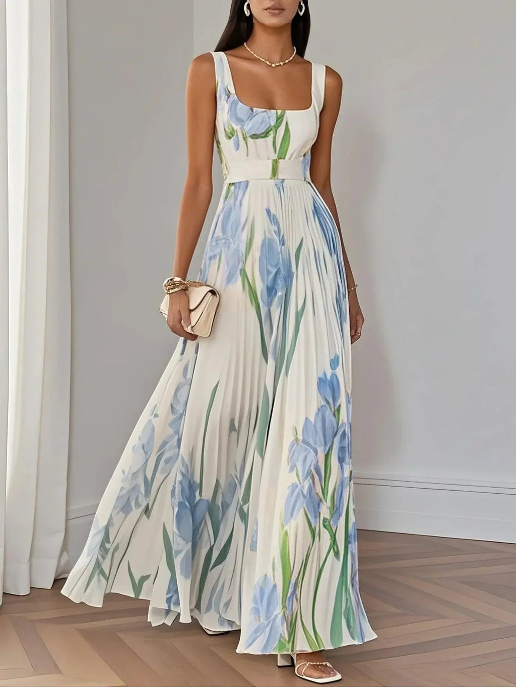 Yara | Pleated Maxi Dress