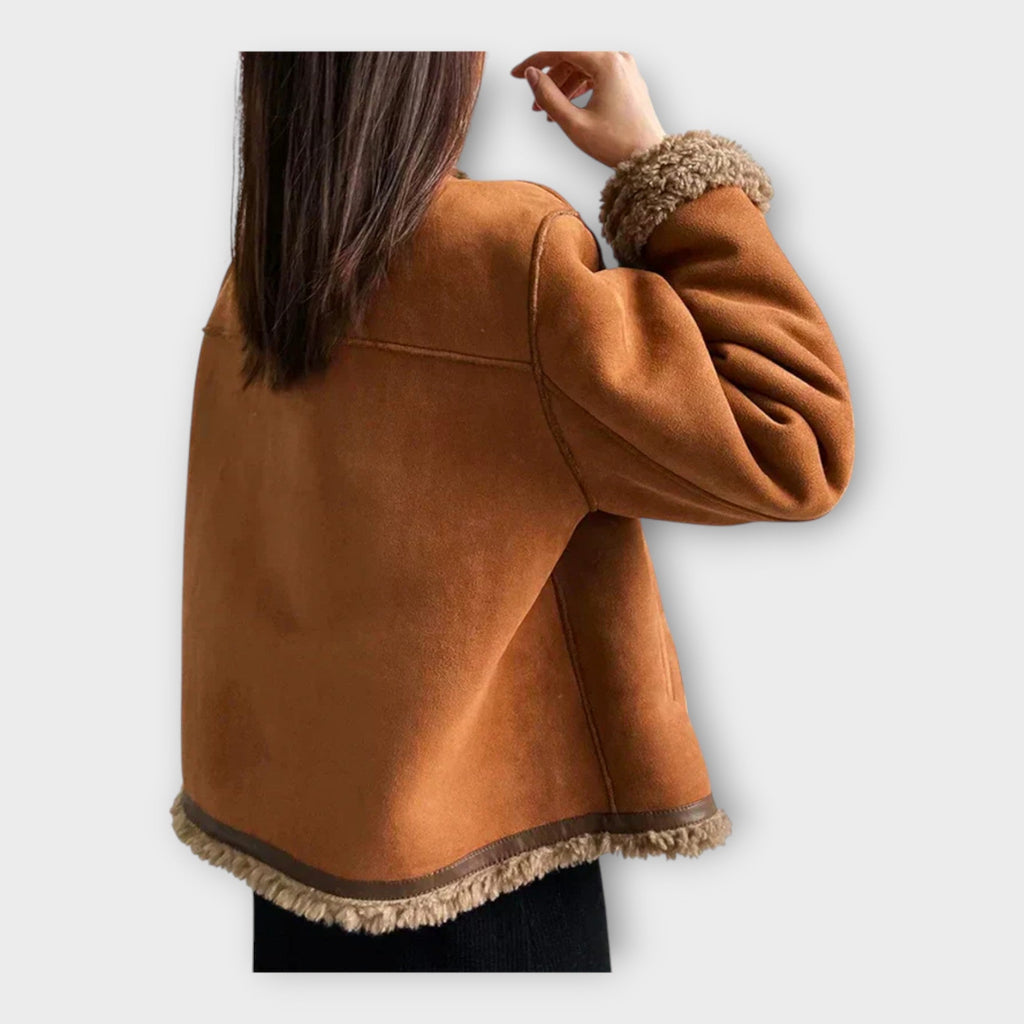 Aili | Elegant Leather Coat with Warm Lining and Timeless Style