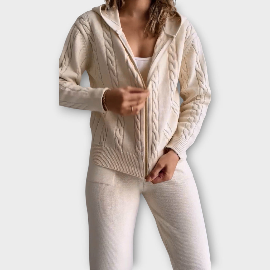 Flora | Hooded Set with Cardigan