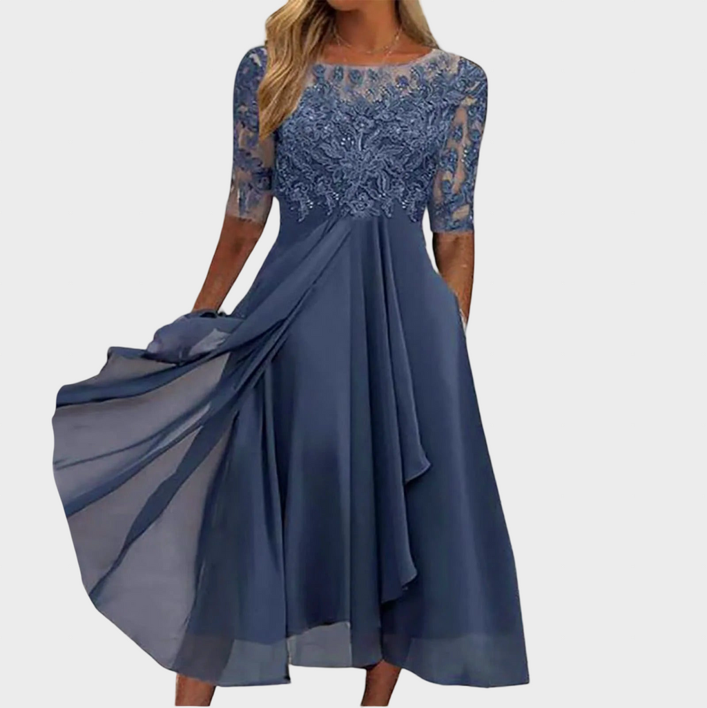 Puck | Elegant Midi Dress in Lace