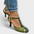 Elina | Alona-Patchwork V-neck Strap and Closed Toe