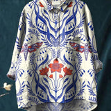 Claire | Women's Blue Porcelain Print Everyday Shirt