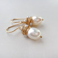 Vintage Earrings with Pearls and Gold Threads