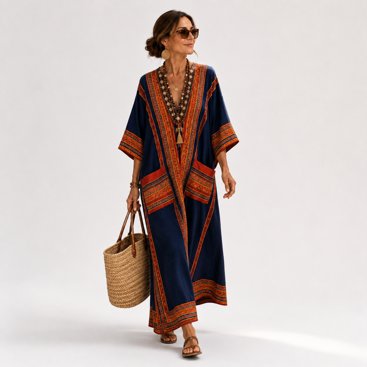 Samira Ethnic Blue Kaftan