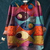 Nerina | Women's Ocean-Inspired Artistic Printed Casual Shirt