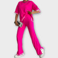 Nala | Short-Sleeved Knitted Set with a Loose Fit