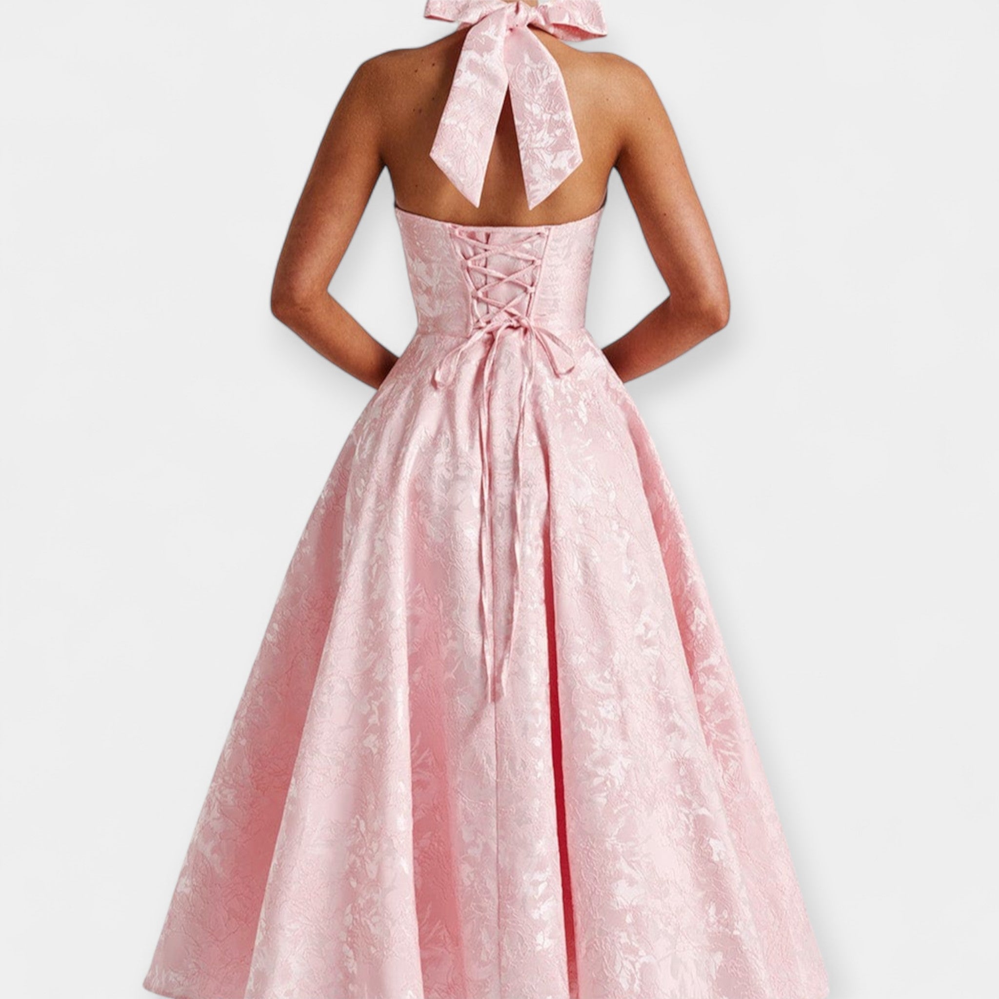 Maya | Midi dress with open back and corset
