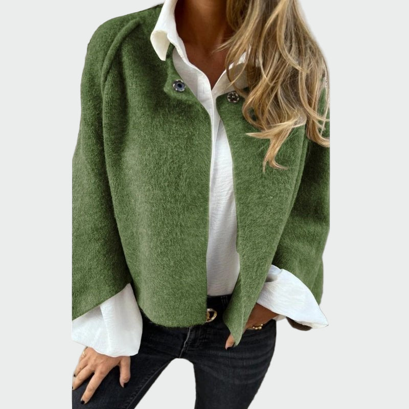 Leelo | Stylish Short Wool Cardigan with Flared Sleeves