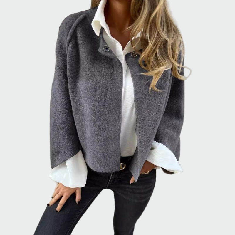 Leelo | Stylish Short Wool Cardigan with Flared Sleeves