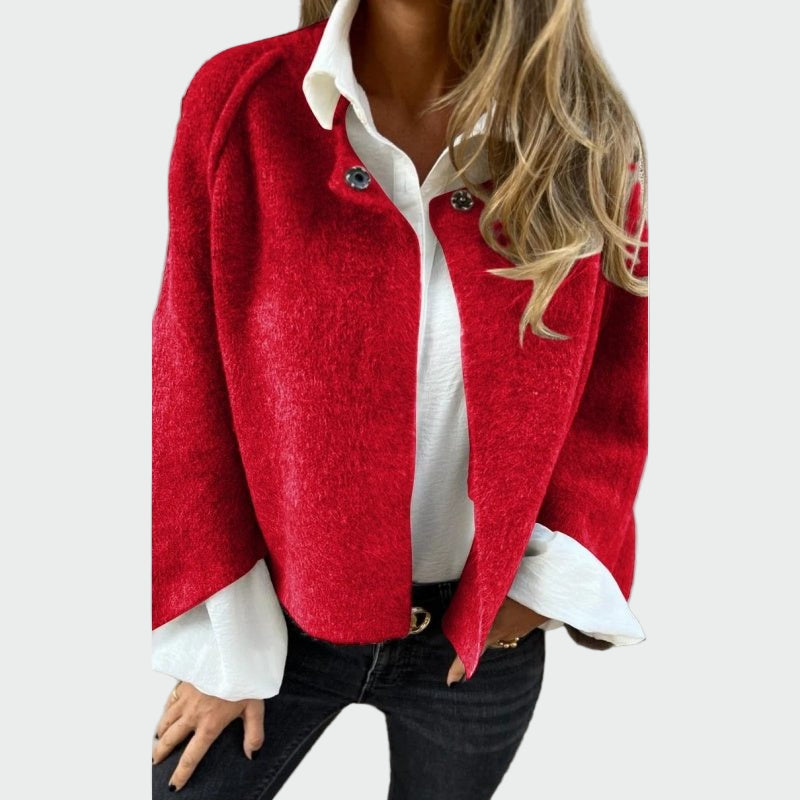 Leelo | Stylish Short Wool Cardigan with Flared Sleeves