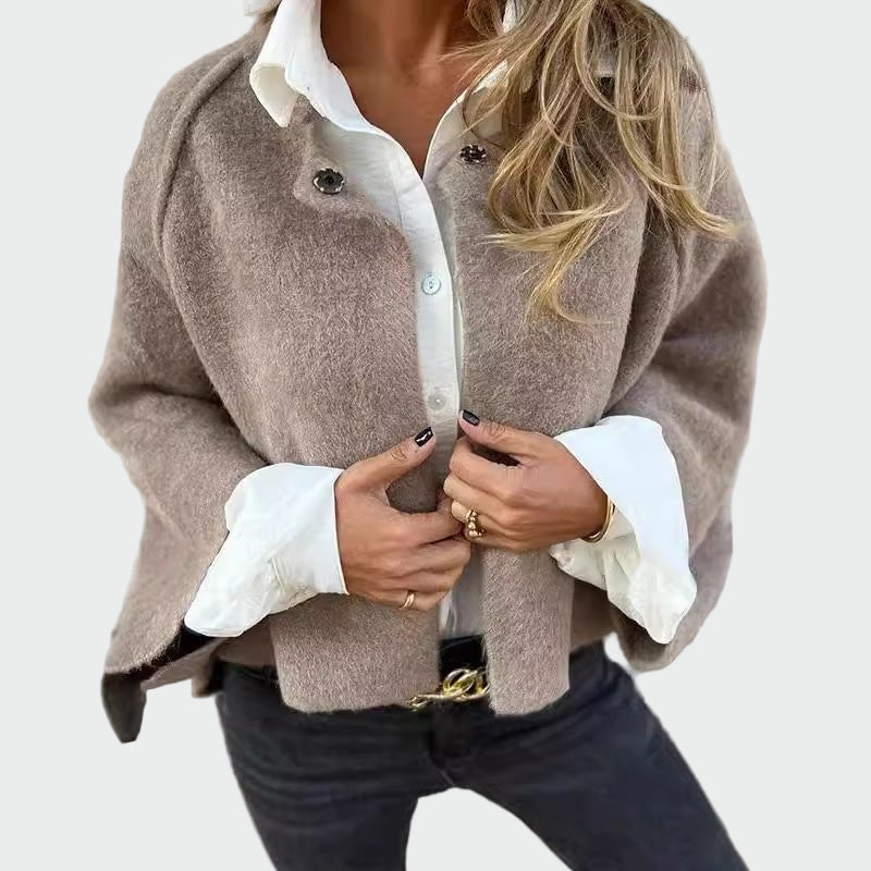 Leelo | Stylish Short Wool Cardigan with Flared Sleeves