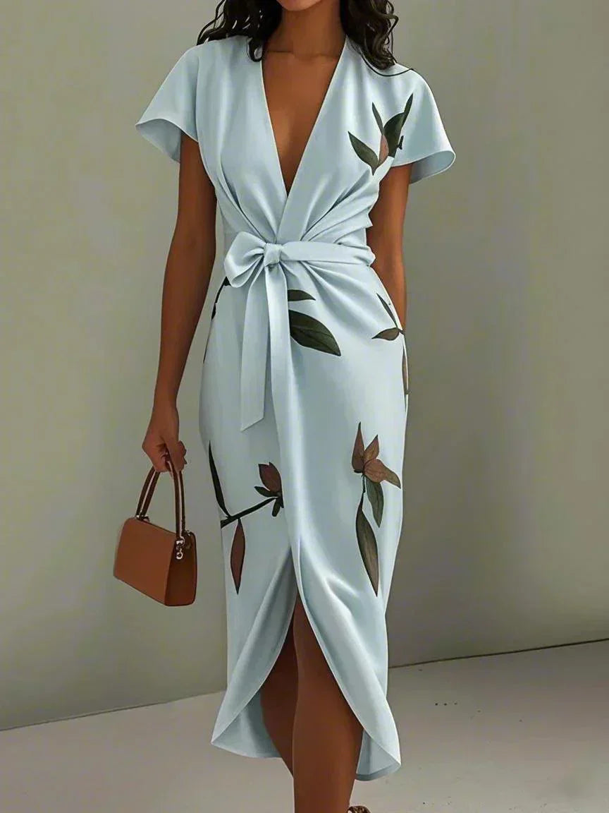 Elin | Elegant Wrap Dress with Floral Pattern