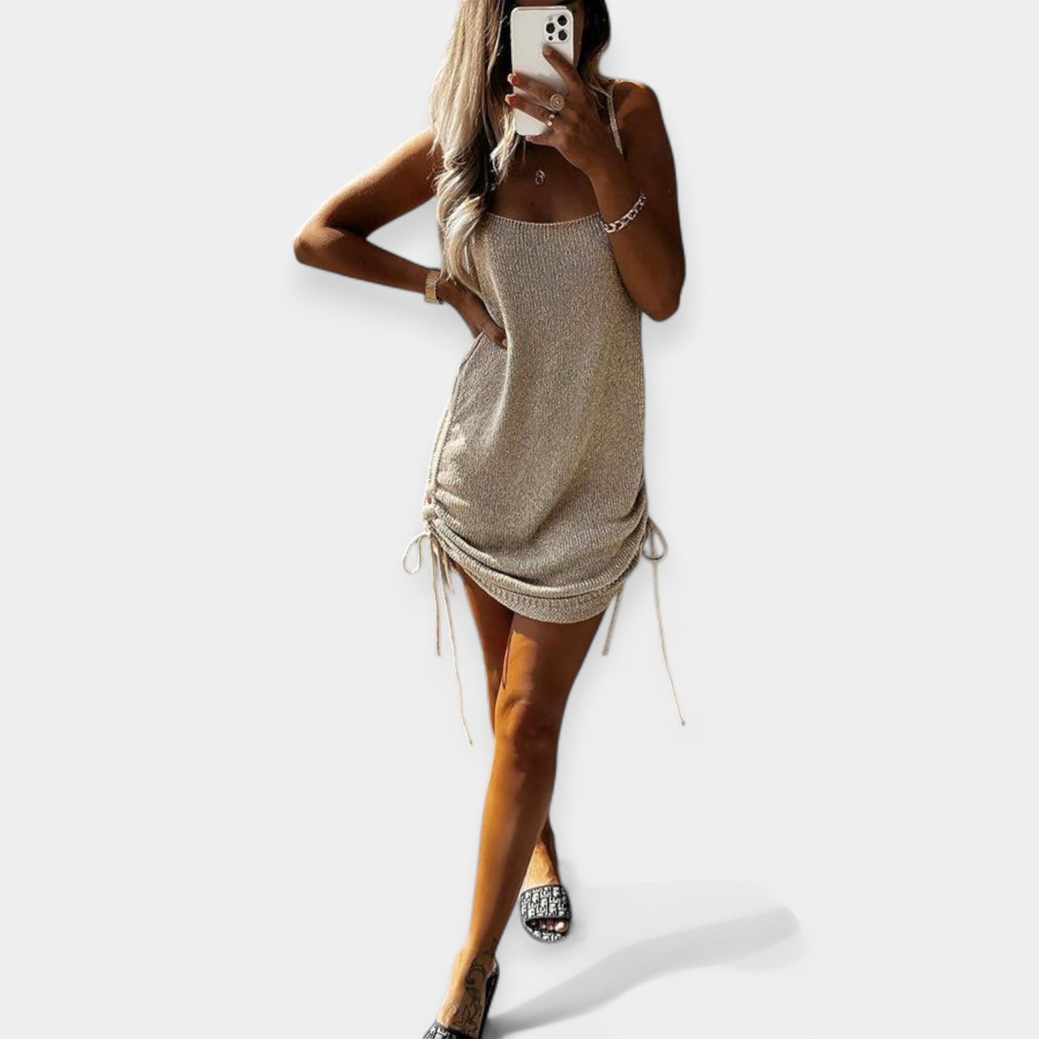 Lara | Sleeveless Knitted Dress with Bow