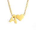 Timeless Initial Necklace with Heart Pendant
