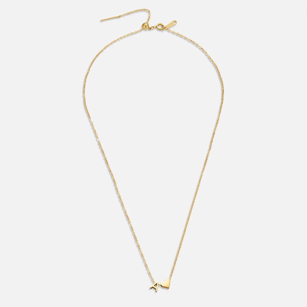 Timeless Initial Necklace with Heart Pendant