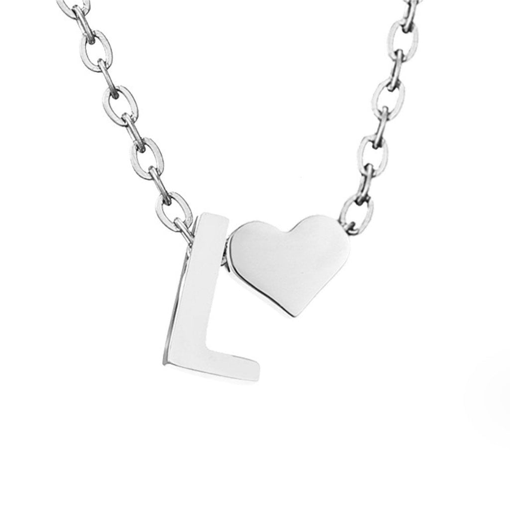 Timeless Initial Necklace with Heart Pendant