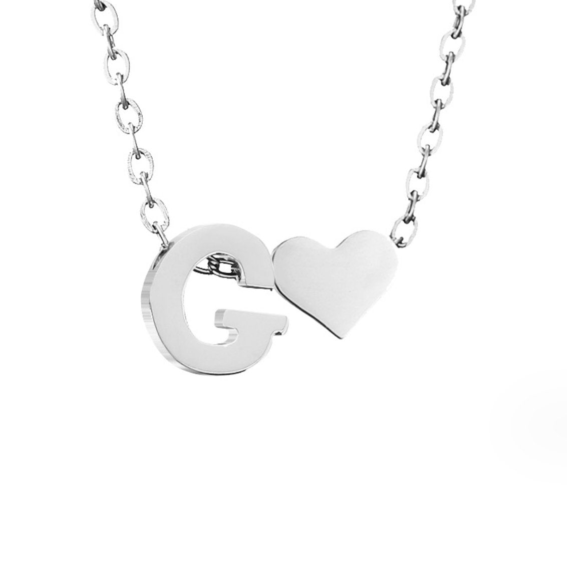 Timeless Initial Necklace with Heart Pendant