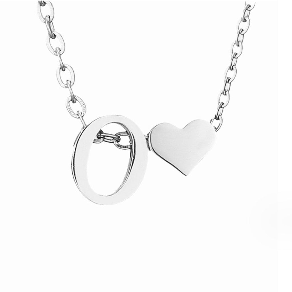 Timeless Initial Necklace with Heart Pendant