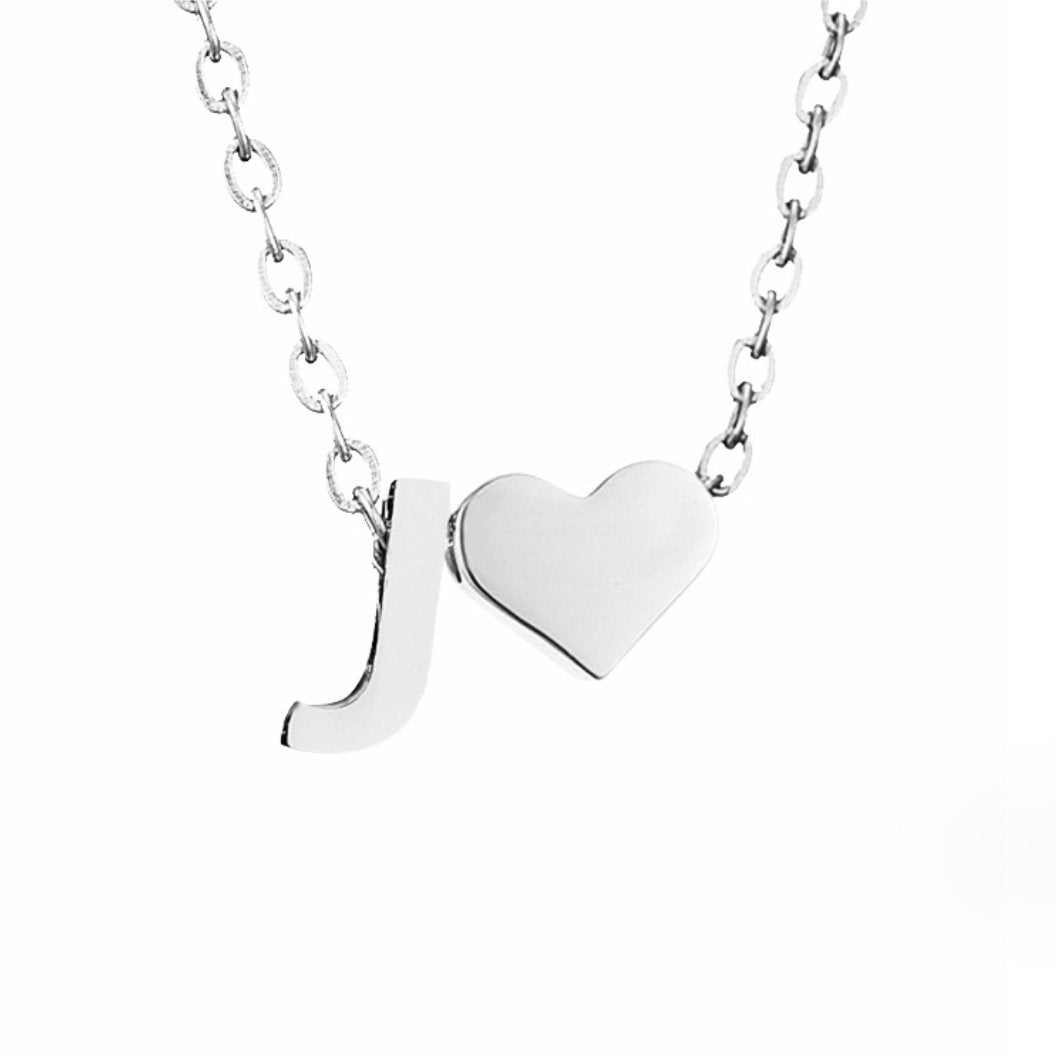 Timeless Initial Necklace with Heart Pendant