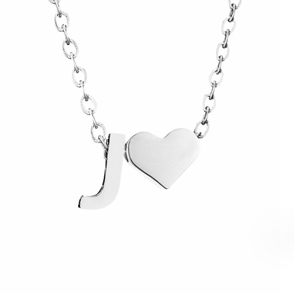 Timeless Initial Necklace with Heart Pendant