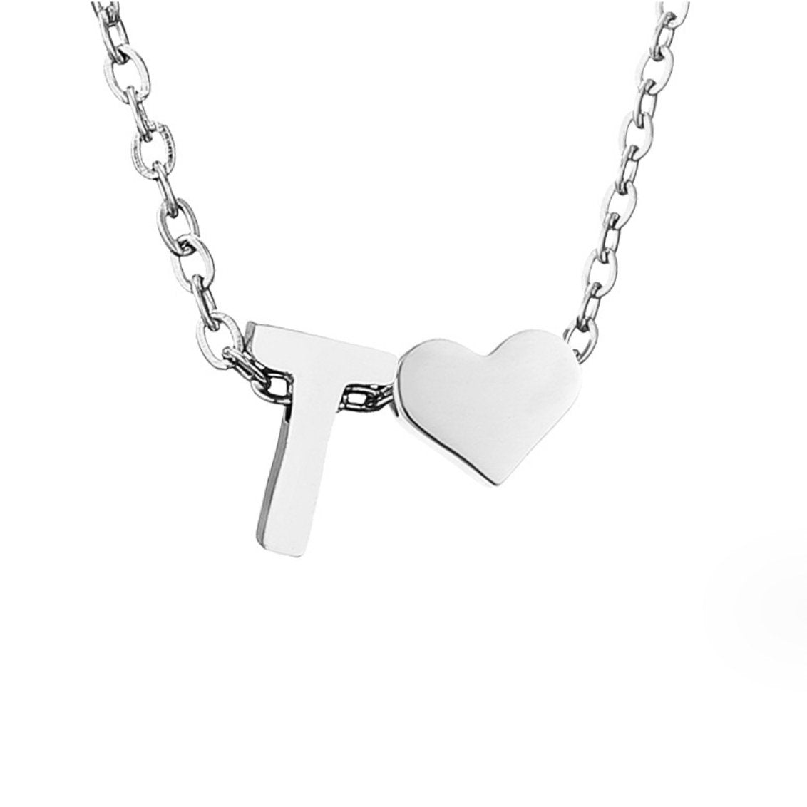 Timeless Initial Necklace with Heart Pendant