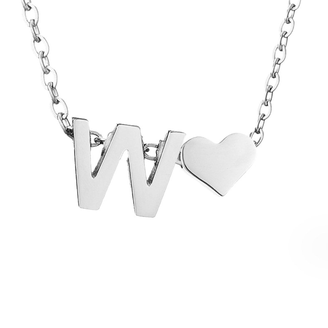 Timeless Initial Necklace with Heart Pendant