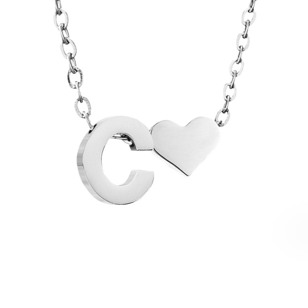 Timeless Initial Necklace with Heart Pendant