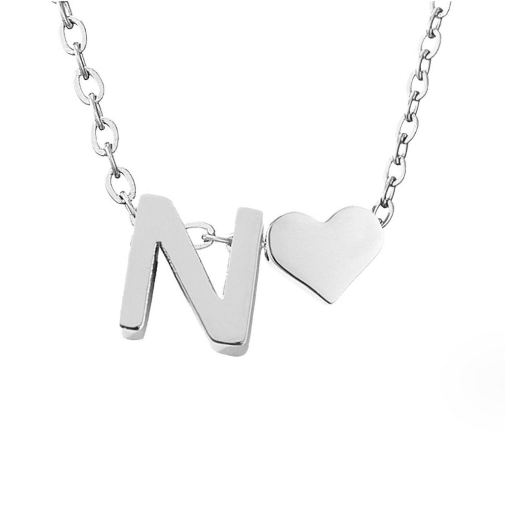 Timeless Initial Necklace with Heart Pendant