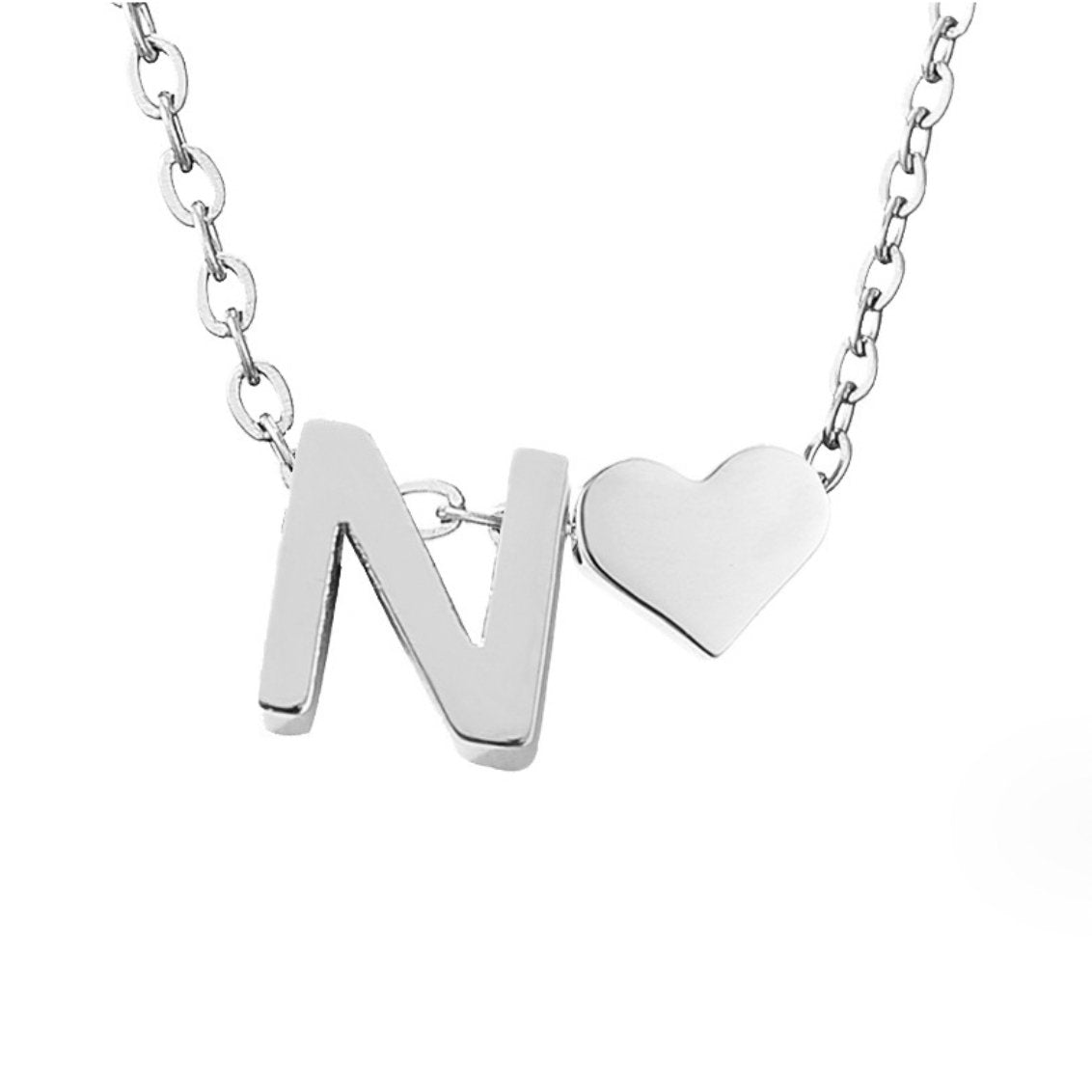 Timeless Initial Necklace with Heart Pendant