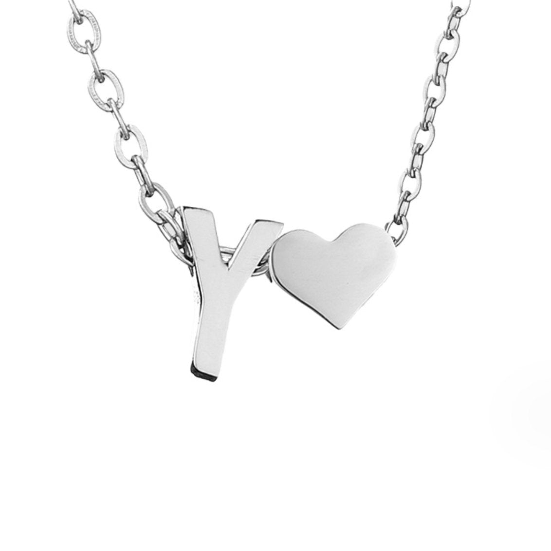 Timeless Initial Necklace with Heart Pendant