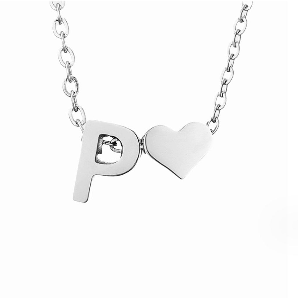 Timeless Initial Necklace with Heart Pendant