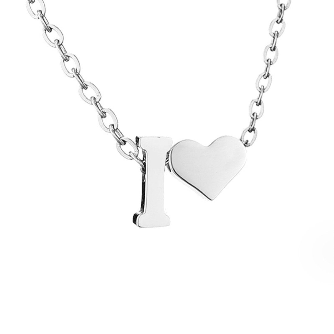 Timeless Initial Necklace with Heart Pendant
