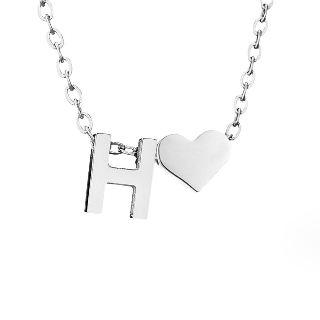 Timeless Initial Necklace with Heart Pendant