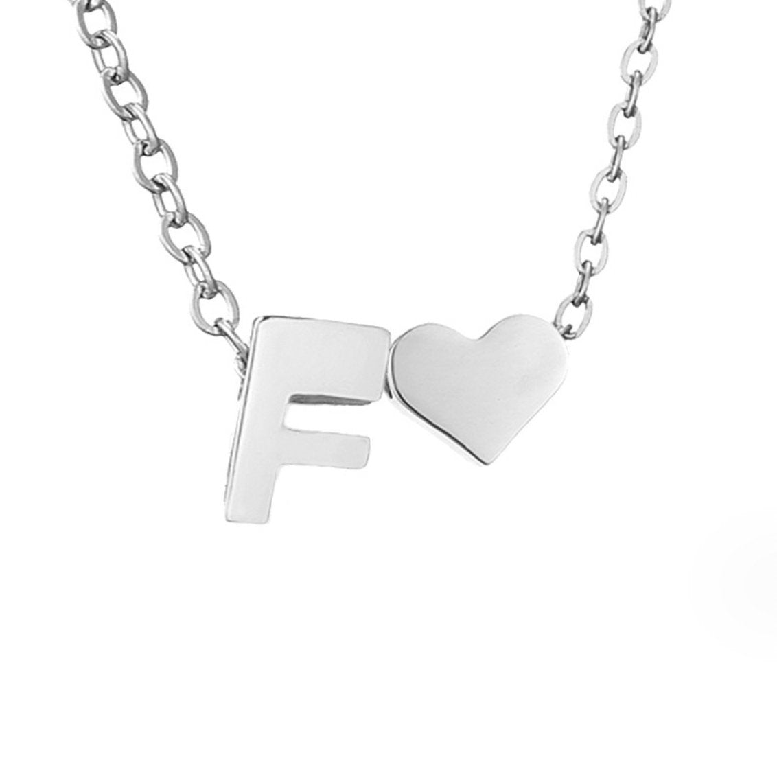 Timeless Initial Necklace with Heart Pendant