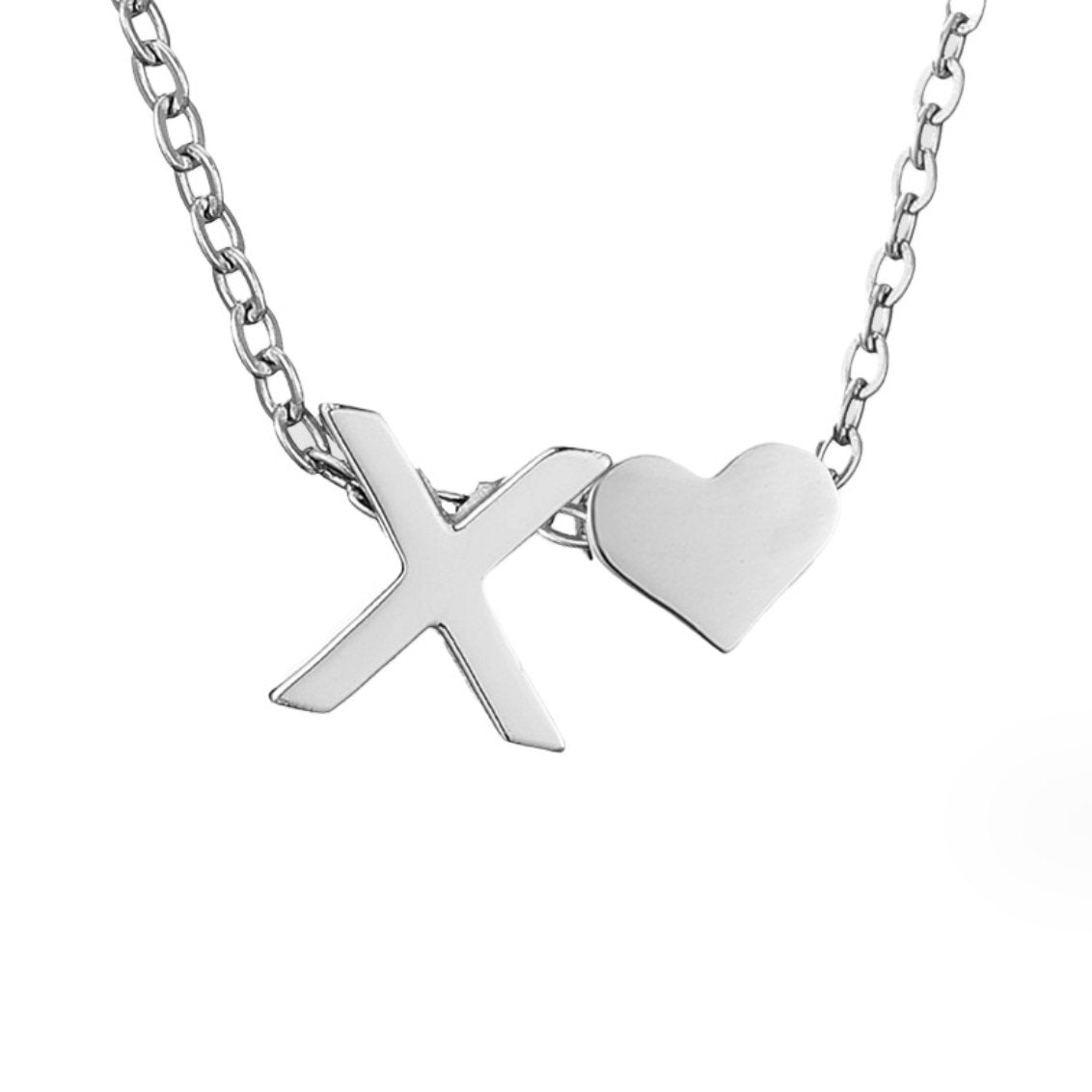 Timeless Initial Necklace with Heart Pendant