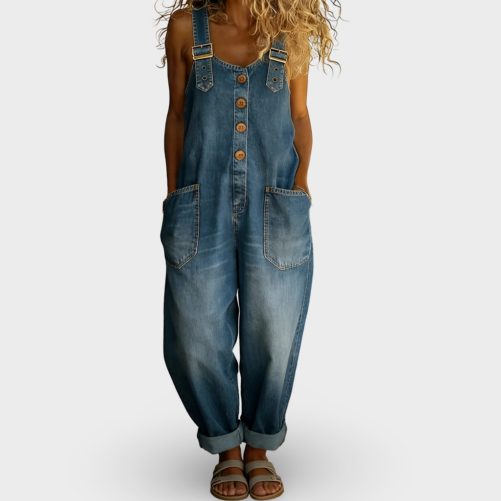 Rocio - Lahe denim jumpsuit with adjustable buckle