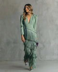 Chiara | Elegant Dress with Fringe Sleeves