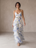 Uri | Floral Midi Dress with Ruffles