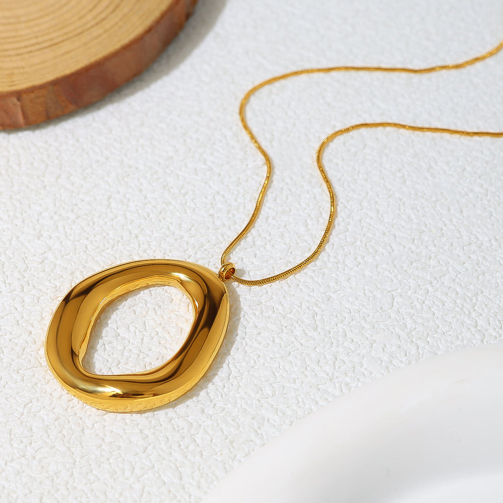 Gold Plated Oval Necklace