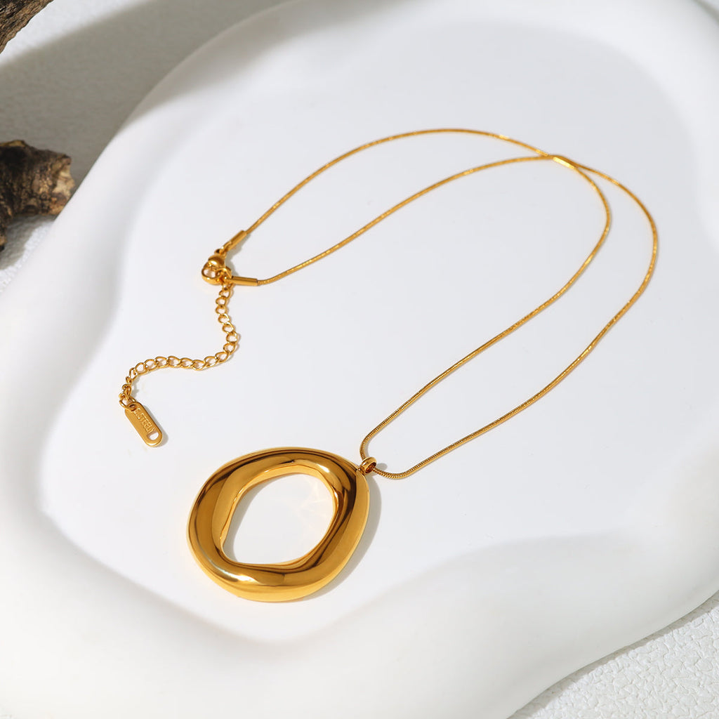 Gold Plated Oval Necklace