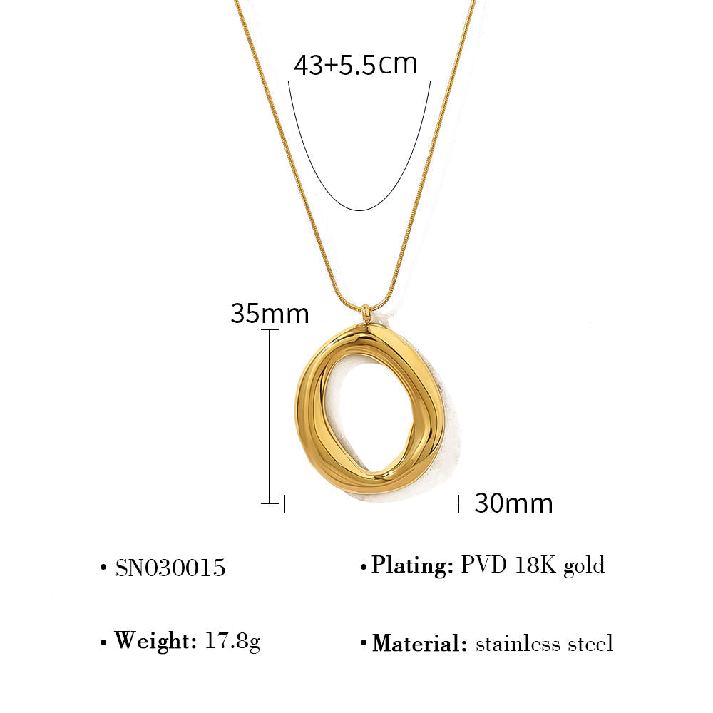 Gold Plated Oval Necklace