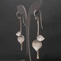 Vintage Silver Leaf Shaped Earrings