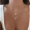 Sophisticated Necklace Set with Heart and Pearl