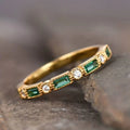 Vintage Gold Ring with Green Zirconium