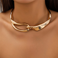 Gold necklace with bold texture