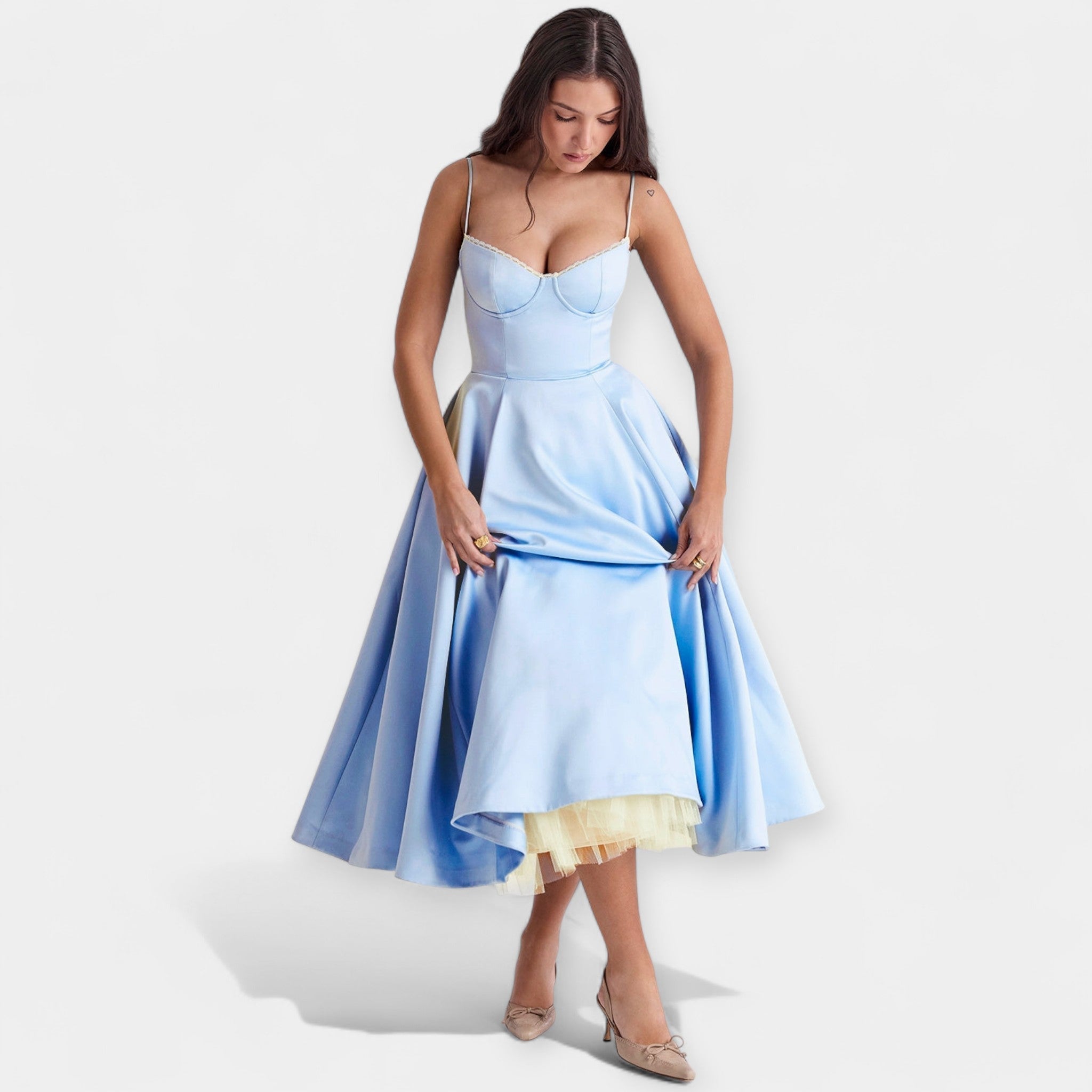 Amaya | Midi Dress with Tulle