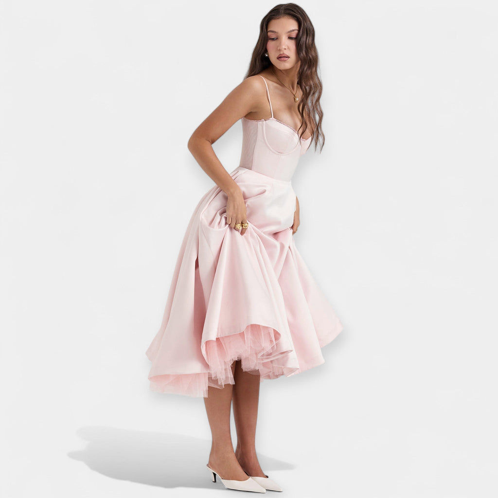 Amaya | Midi Dress with Tulle