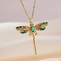Glow-in-the-dark necklace with green dragonfly