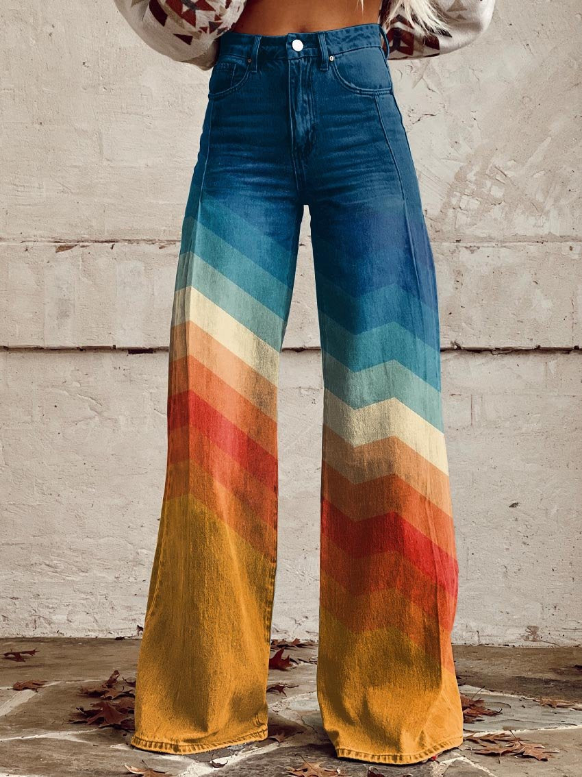 Léa - Elegant Retro Zigzag Trousers